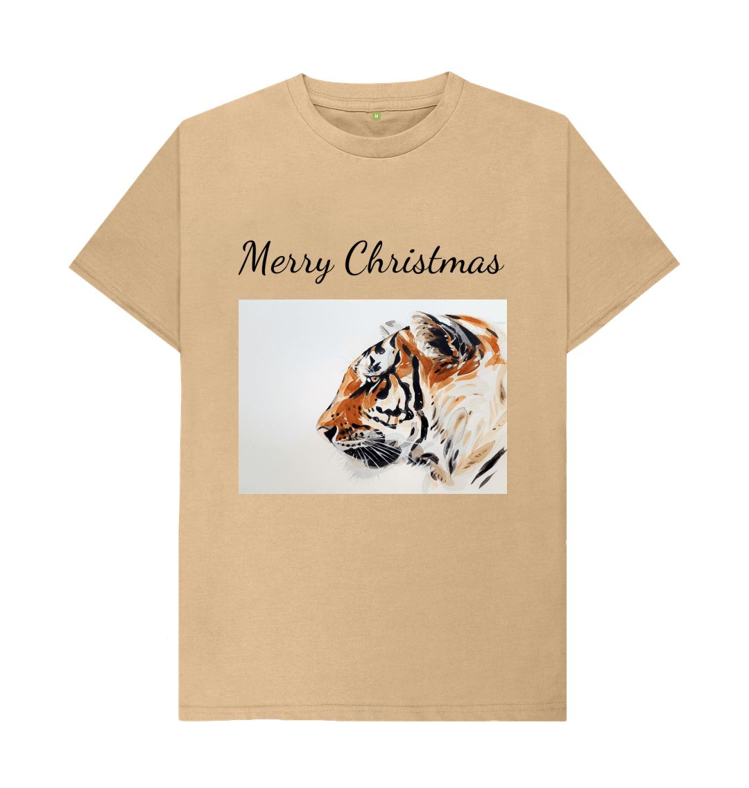 Sand Merry Christmas Tiger Tee