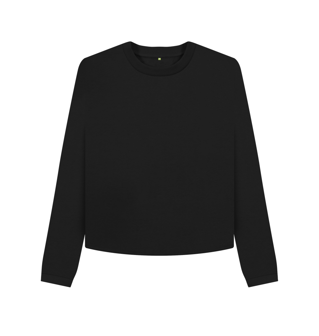 Black Printed Boxy Jumpers Front