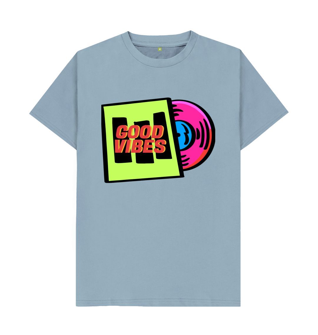 Stone Blue Good Vinyl Vibes Tee