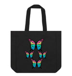 Black Rainbow Butterflies Shopper Tote