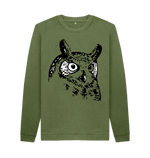 Khaki Printed Sweater Front