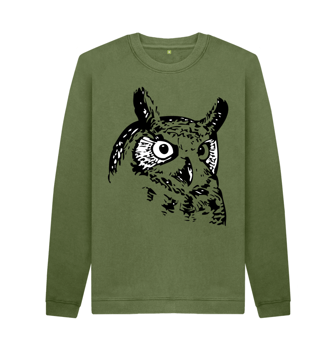 Khaki Printed Sweater Front