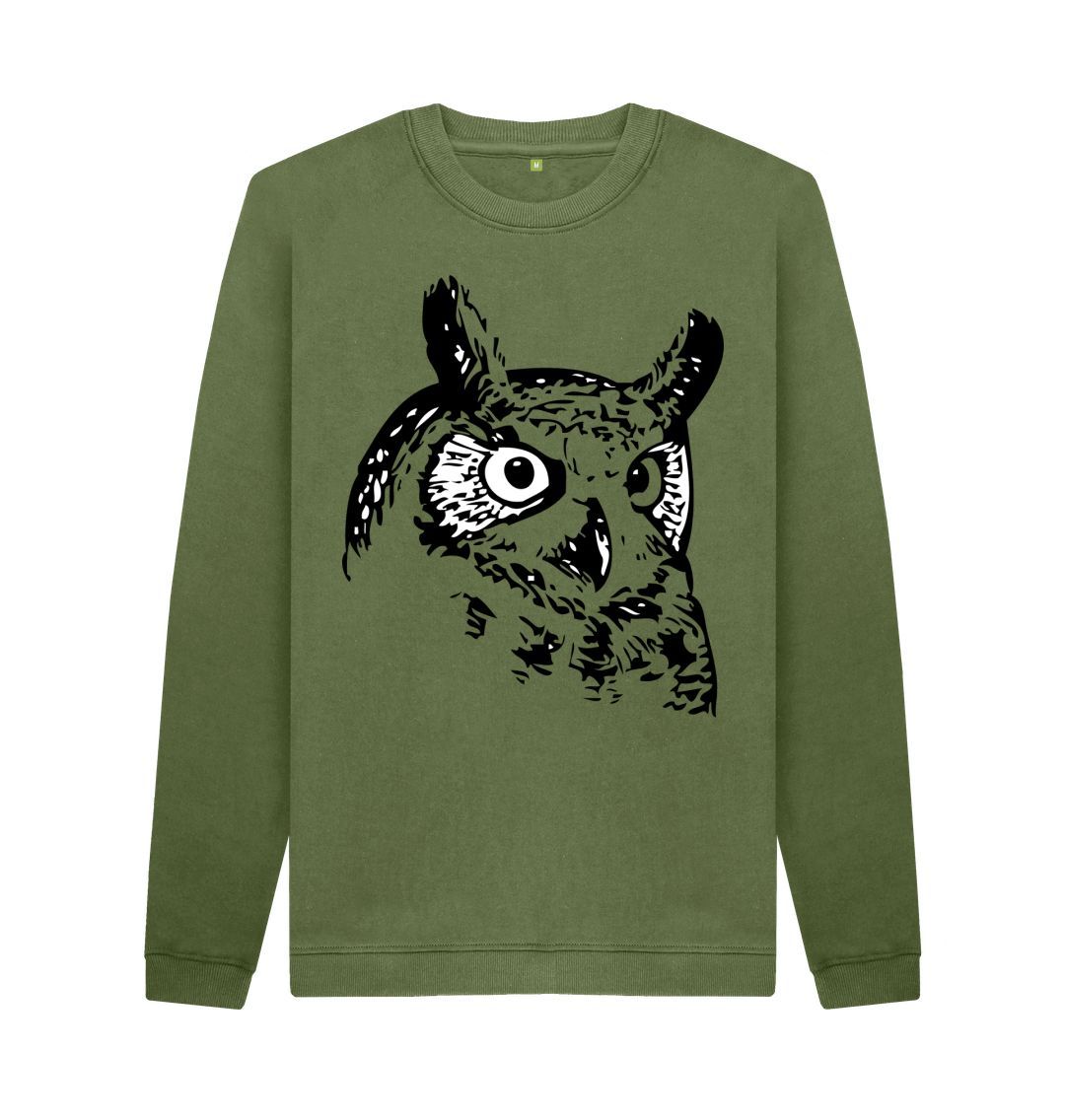 Khaki Night Owl Crew Neck Jumper