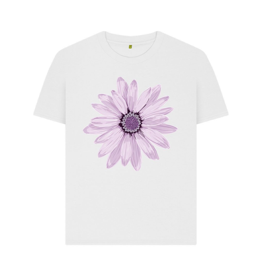 White Purple Flower Tee