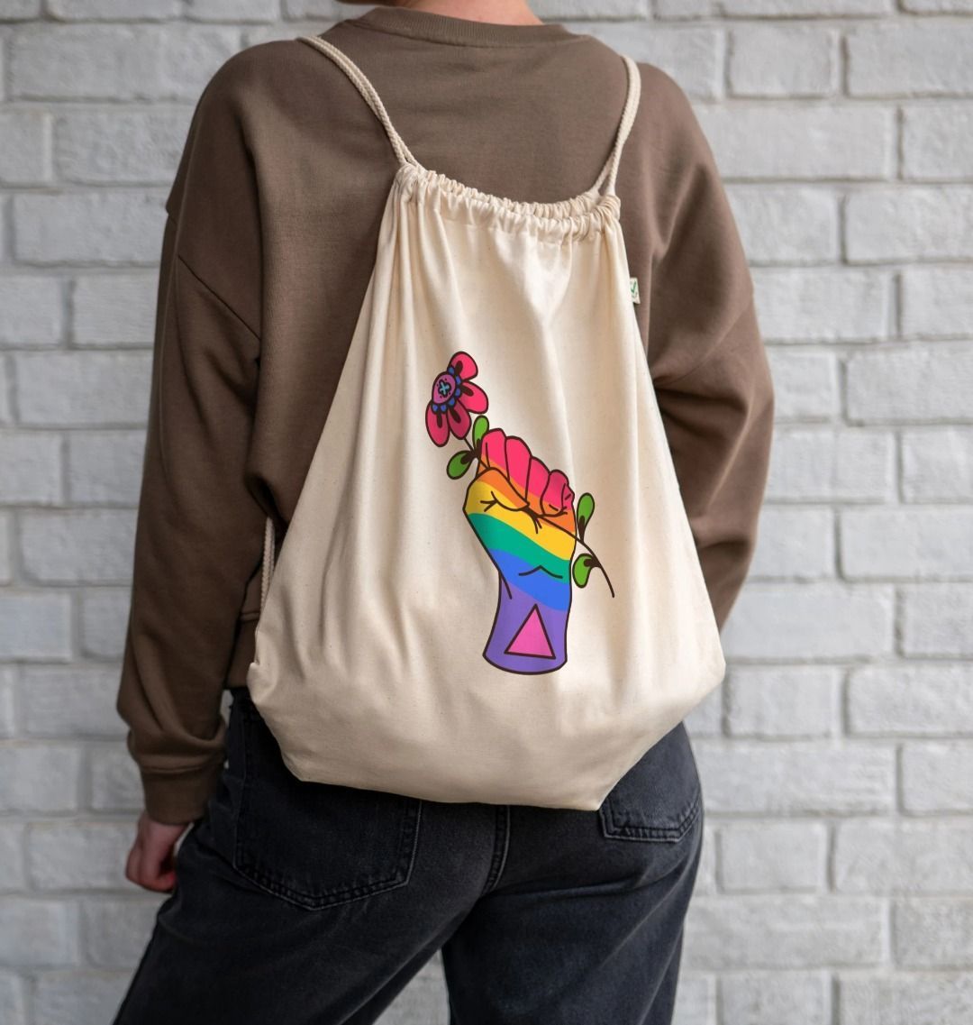 Pride Hand Drawstring Bag