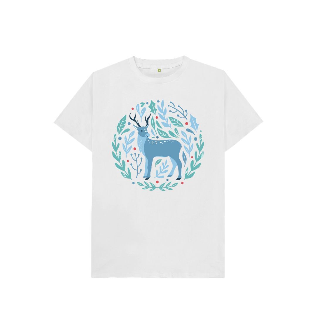 White Blue Reindeer Tee