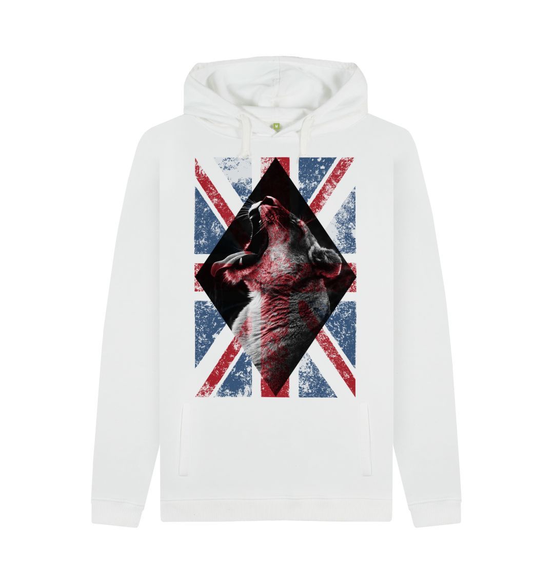 White Union Jack Lion Hoody