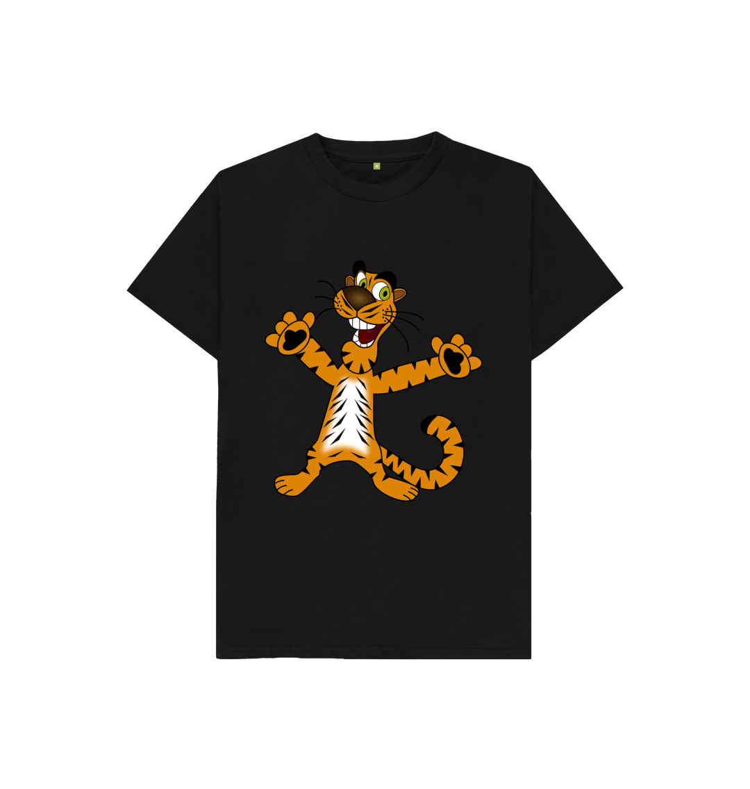 Black Happy Tiger Tee