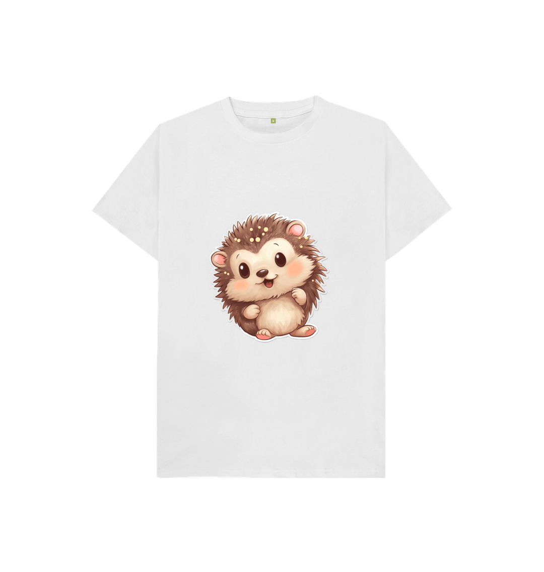 White Cute Hedgehog Tee