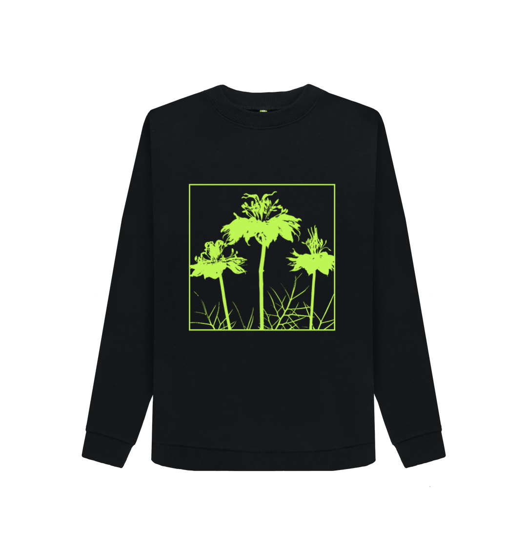 Black Printed Sweater Front