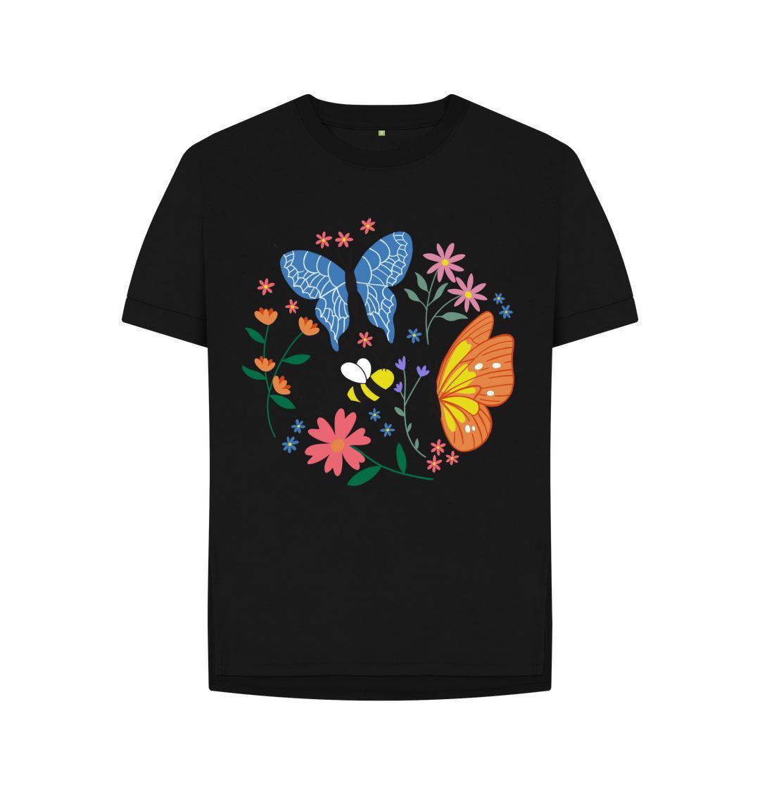 Black 2 Butterflies Relaxed Fit Tee