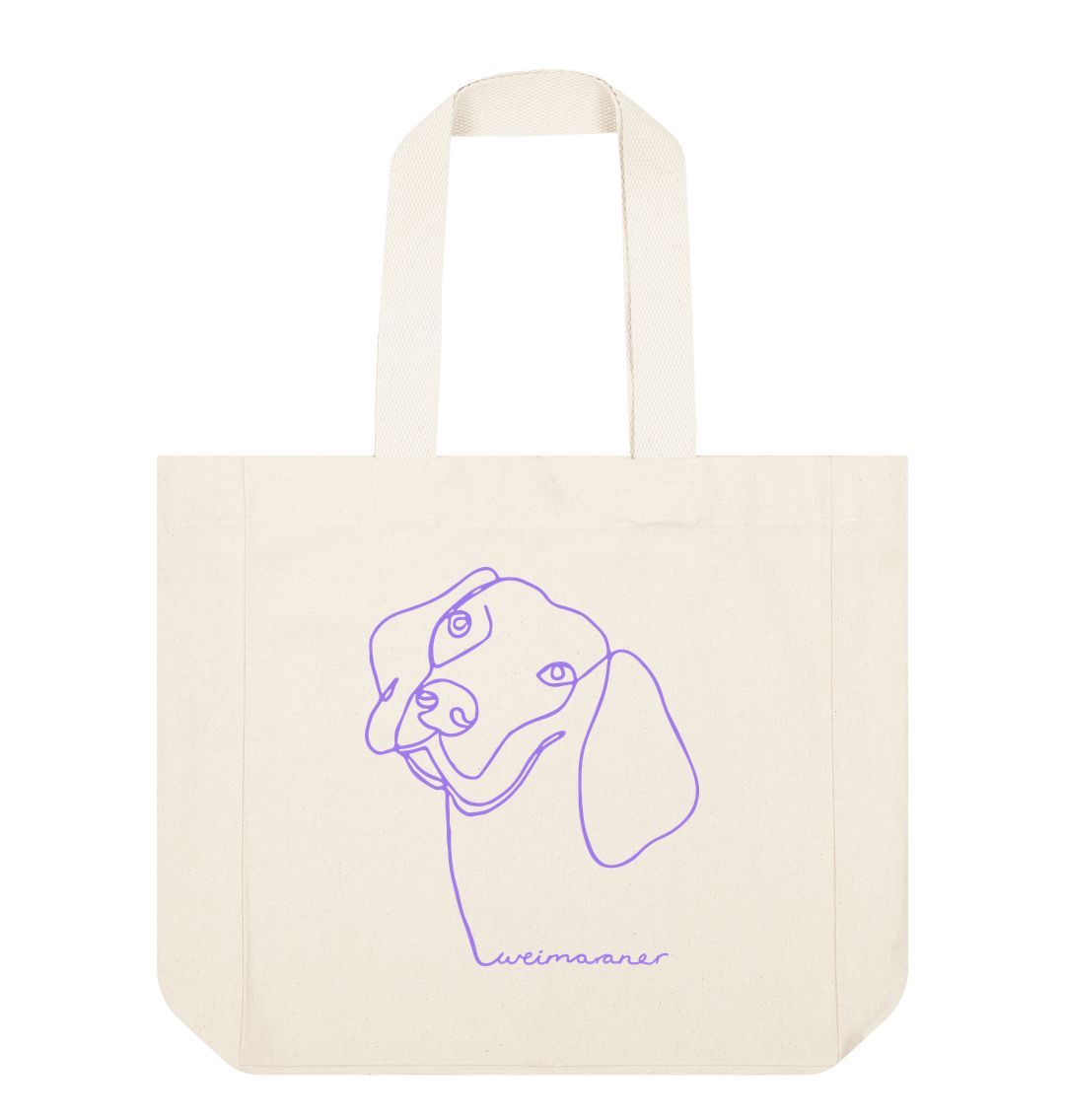 Natural Purple Dog Shopper Tote