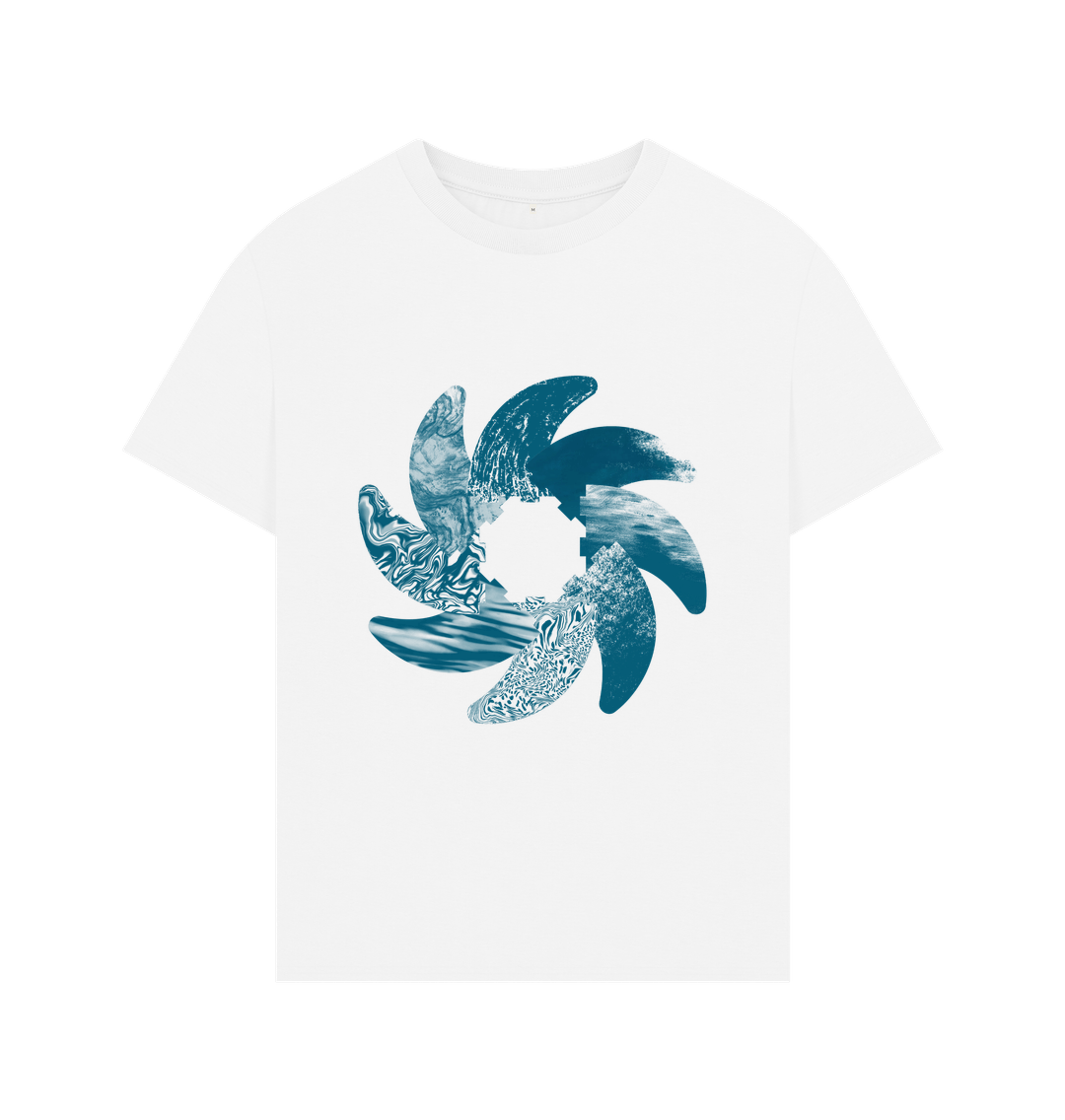 White Waves Oversized Tee