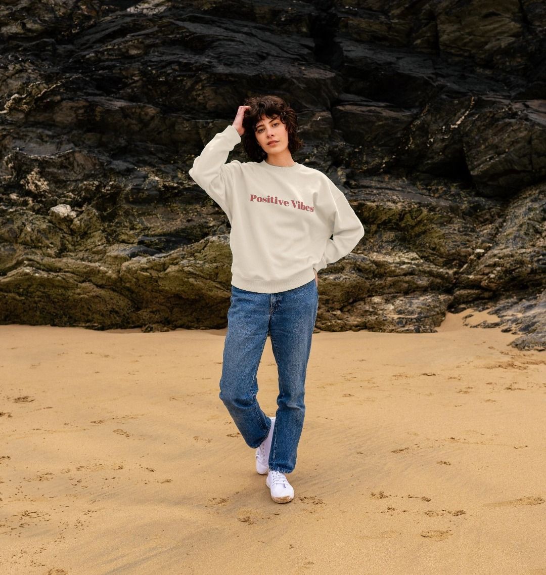 Positive Vibes Oversized Jumper