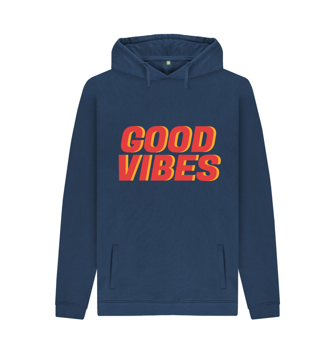 Navy Printed Hoody Front