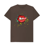 Chocolate Red Cheeky Lips Tee