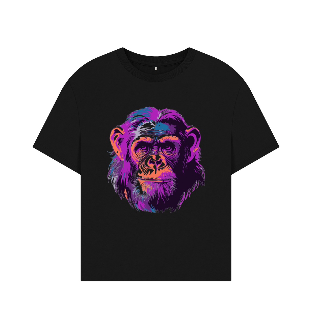 Black Purple Chimp Oversized Tee