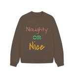 Chocolate Naughty Or Nice Oversized Jumper