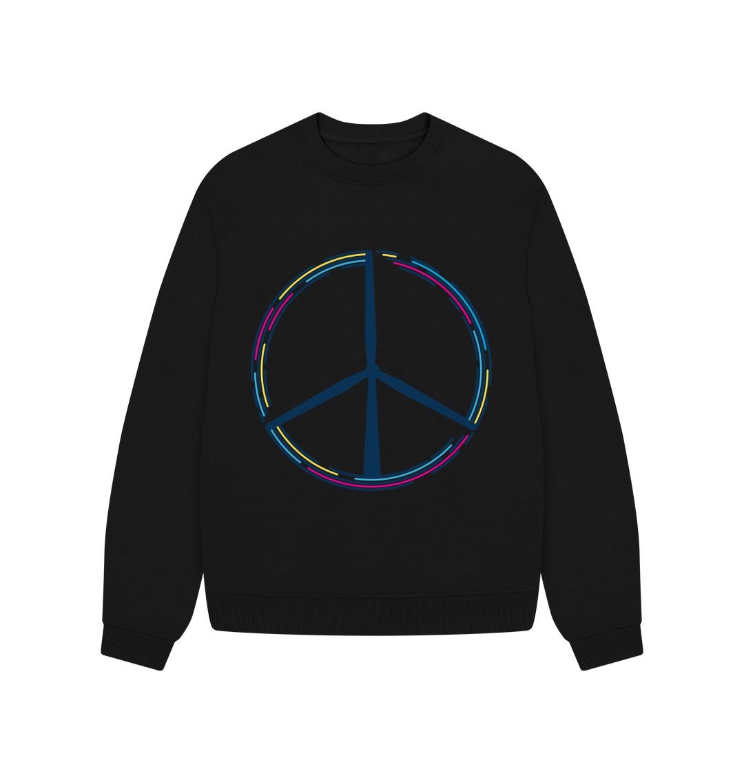 Black Peace Oversized Jumper