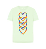 Pastel Green Pride Hearts Relaxed Fit Tee