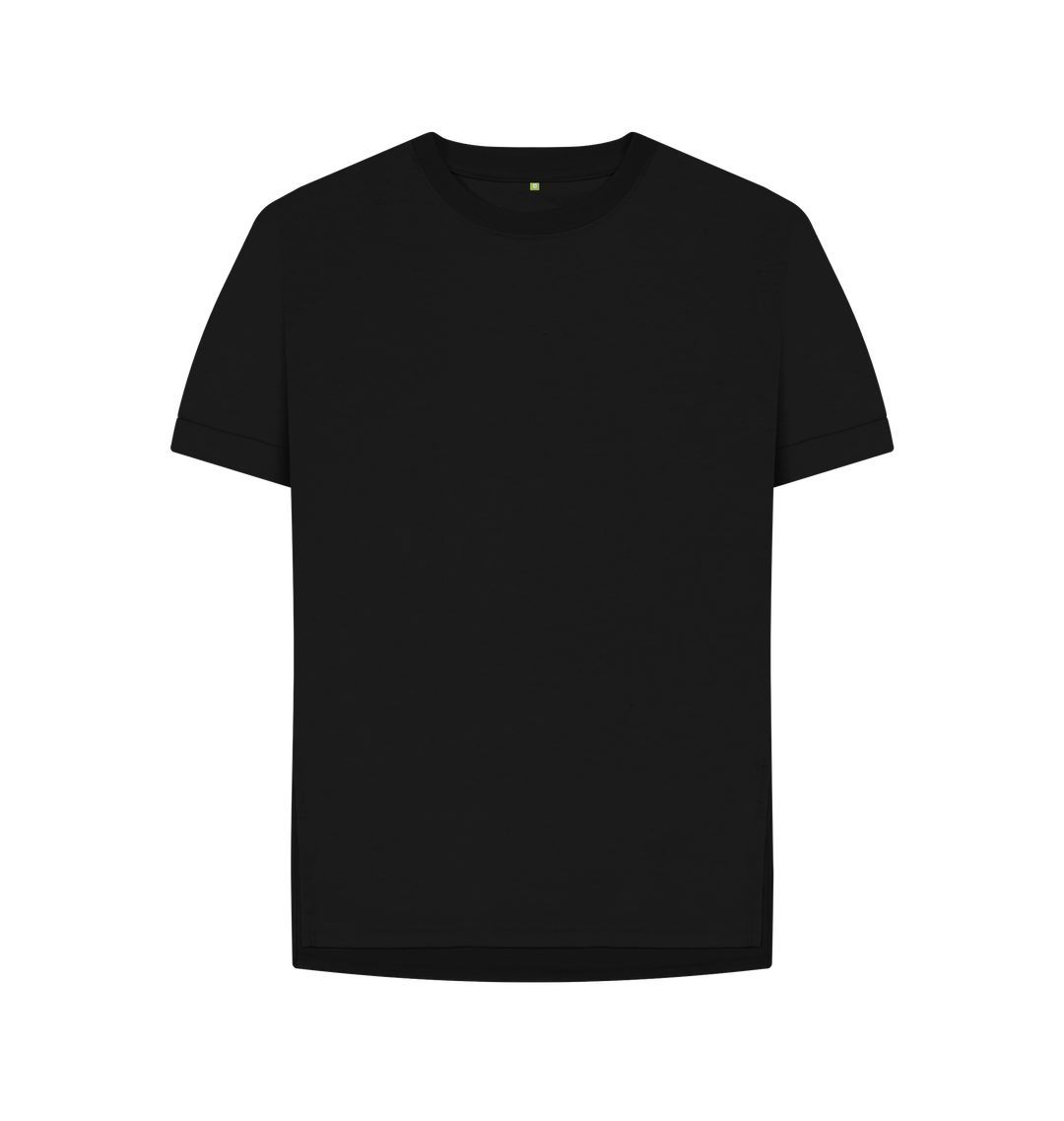 Black Plain Relaxed Fit Tee