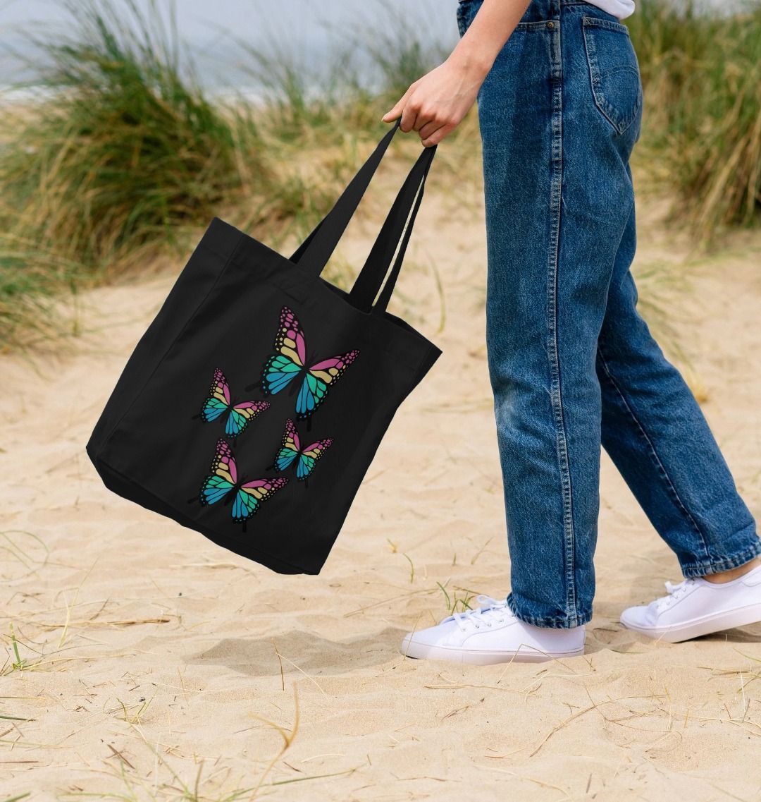 Rainbow Butterflies Shopper Tote