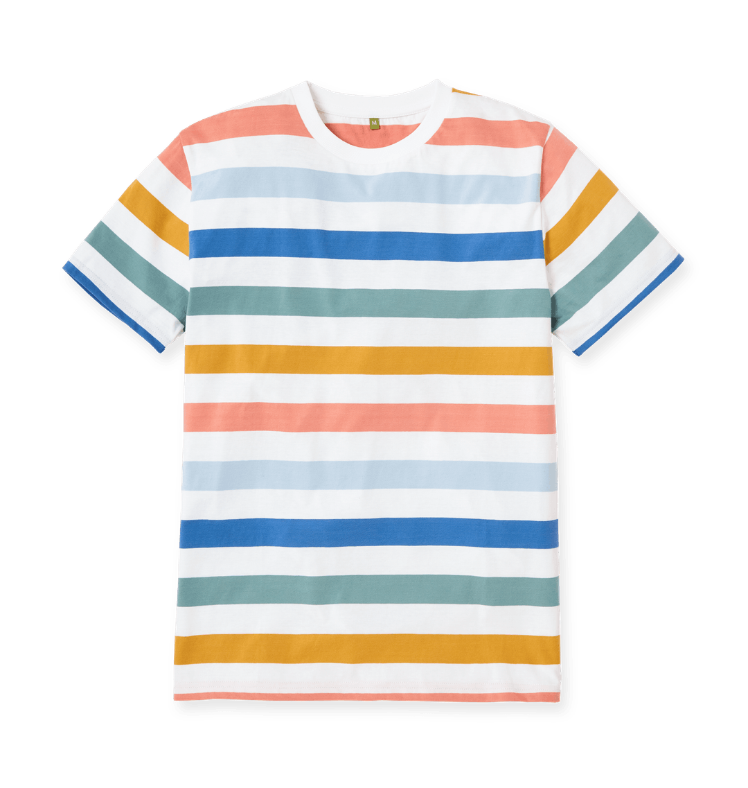 Classic striped tee shirt perfect for casual and formal occasions, featuring high-quality fabric and modern design.
