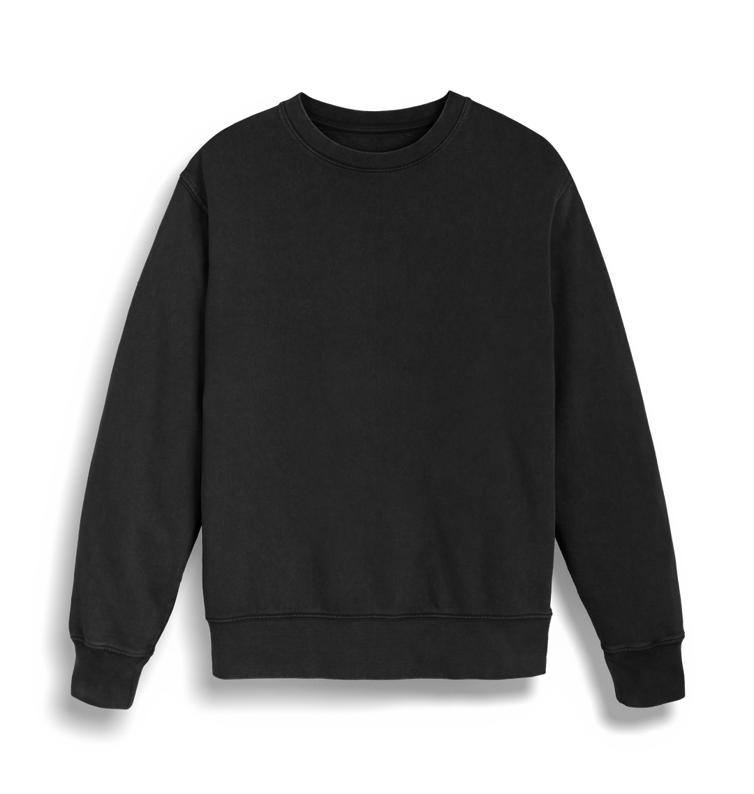 Garment Dyed Black Rock Plain Unisex Matcher Vintage Sweatshirt