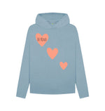 Stone Blue 3 Hearts Be Kind Relaxed Fit Hoodie