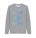 Light Heather Save Our Seas Crew Neck Jumper