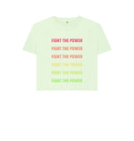 Pastel Green Fight The Power Boxy Tee