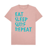 Sunset Pink Eat Sleep Surf Repeat Tee