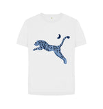 White Relaxed Fit Wild Blue Cat Tee