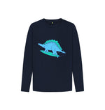 Navy Blue Blue Dino Long Sleeve Tee