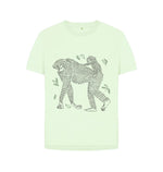 Pastel Green Chimp and Baby Woman's Tee