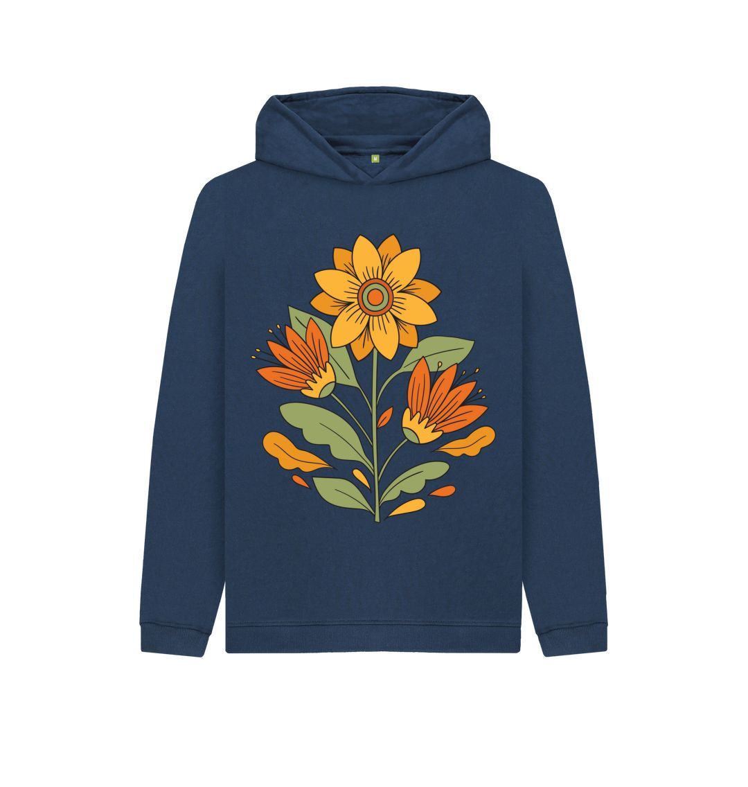 Navy Blue Sunflower Hoody