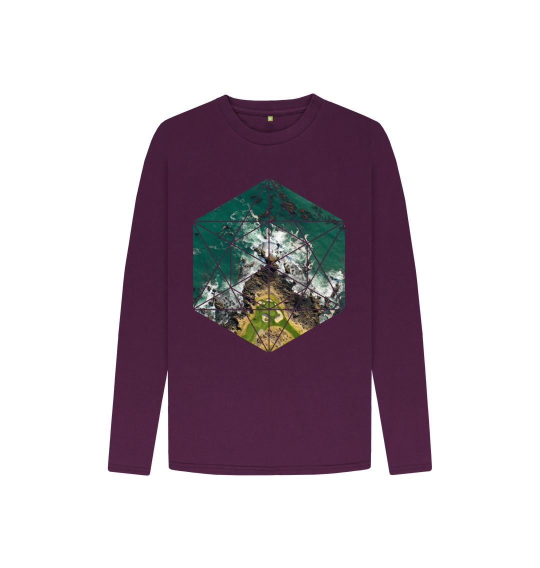 Purple Sea and Rocks Long Sleeve Tee