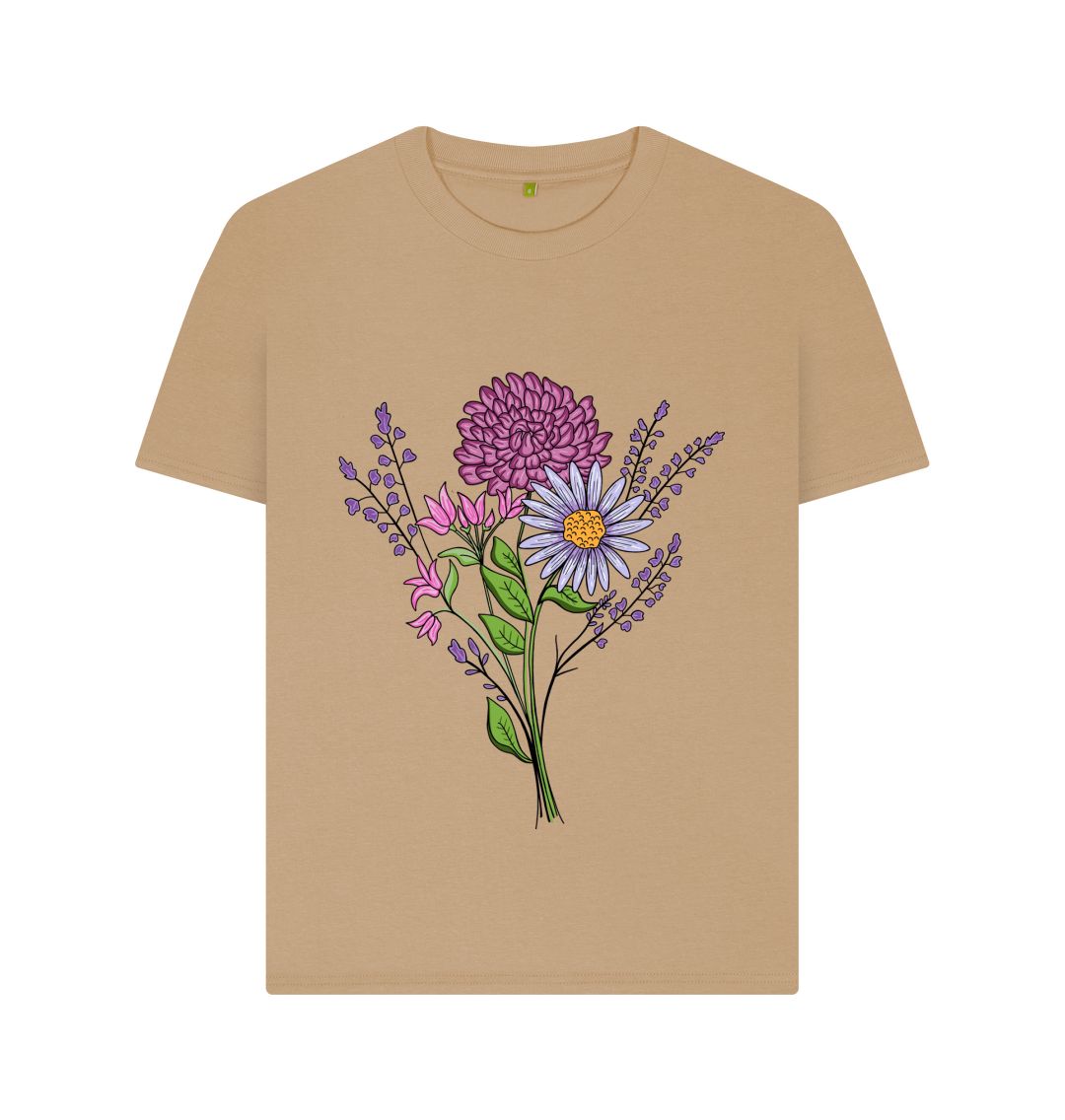 Sand Pink and Purple Flowers Tee