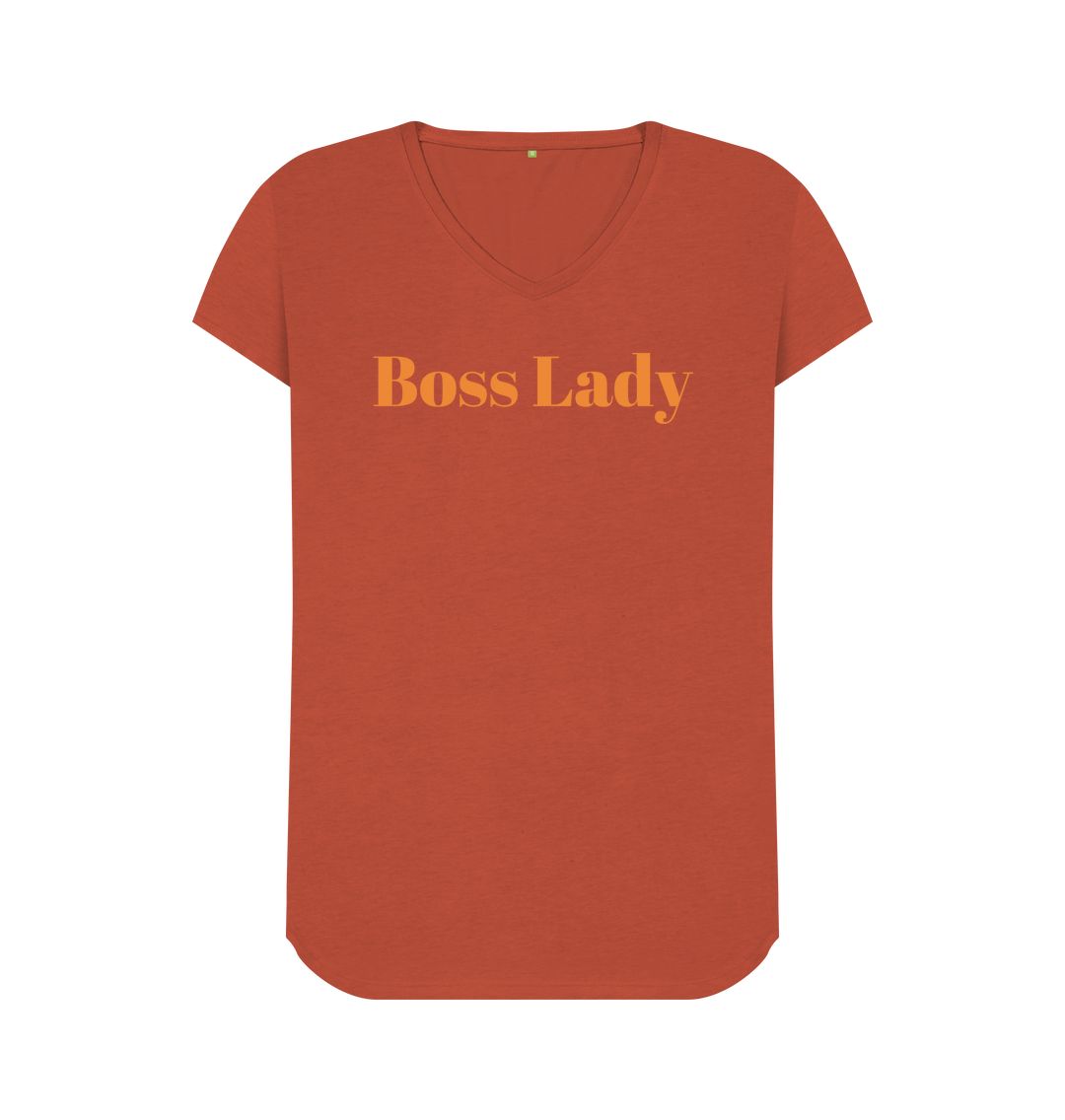 Rust Boss Lady V-Neck Tee