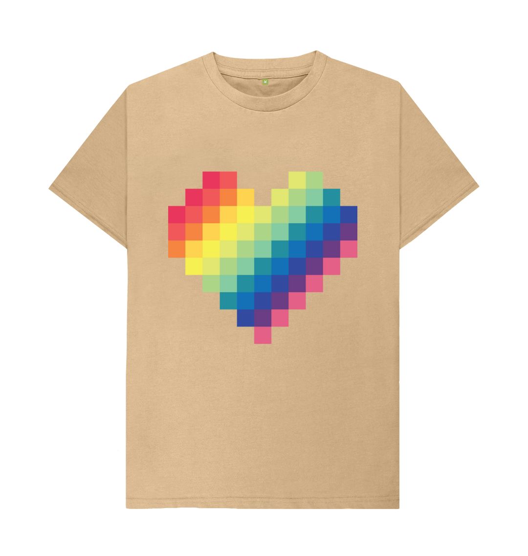 Sand Rainbow Heart Men's Tee