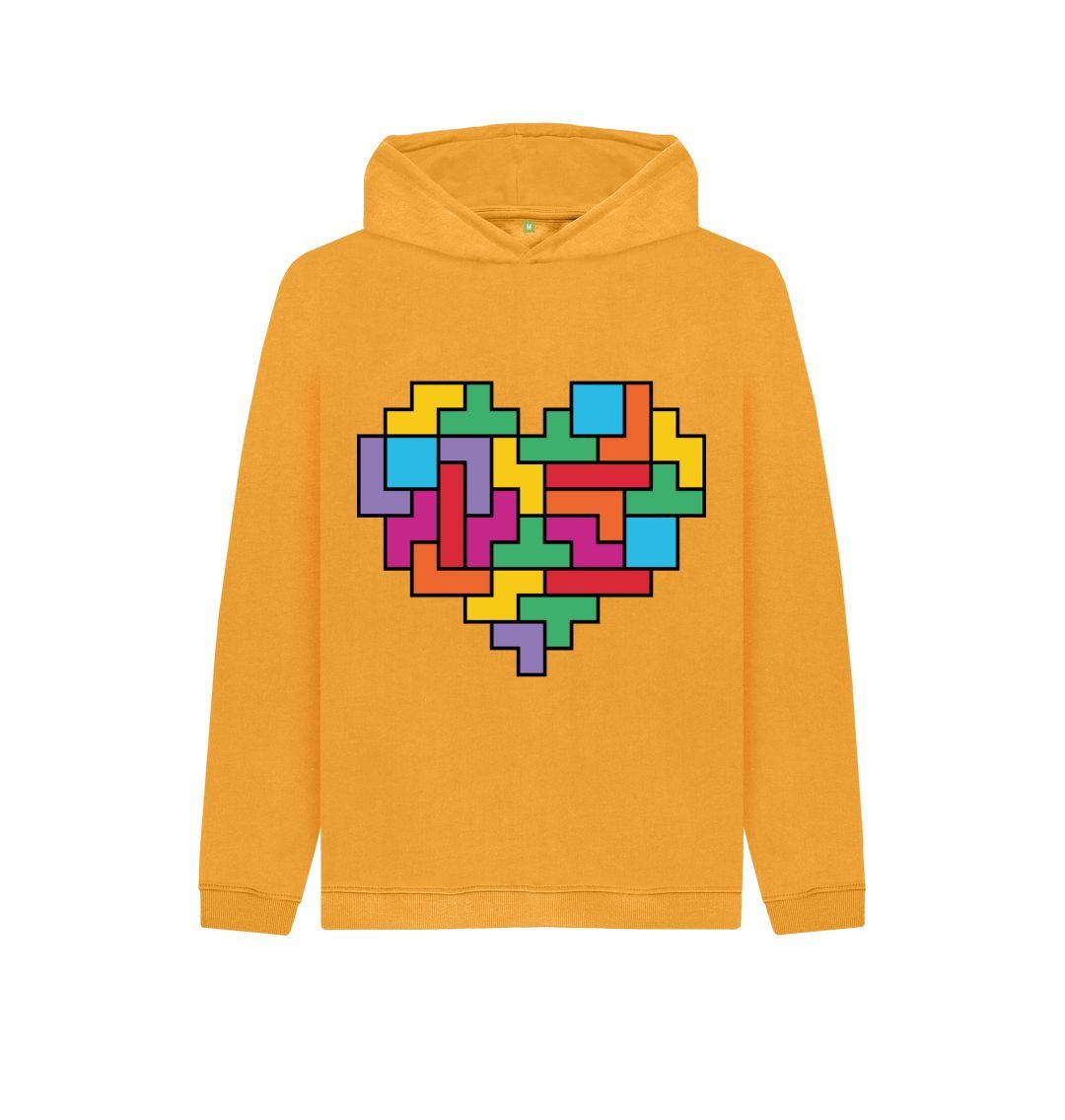 Mustard Tetris Heart Hoody