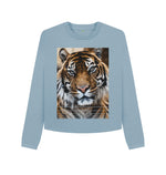 Stone Blue Tiger Boxy Jumper