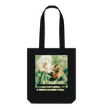 Black Flower Bee Tote