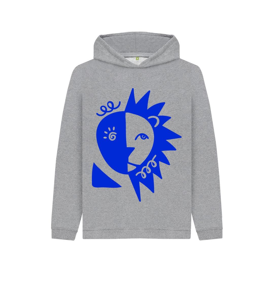 Athletic Grey Blue  Lion Hoody