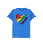 Bright Blue Love You 2 Kids Tee