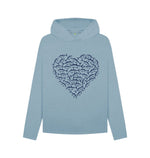 Stone Blue Heart Full Of Fish Hoody