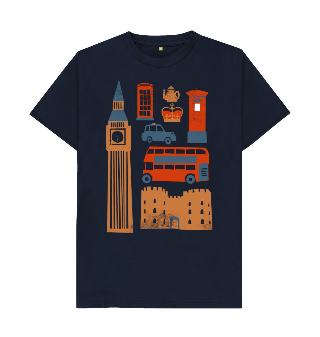 Navy Blue Men's London and King Tee