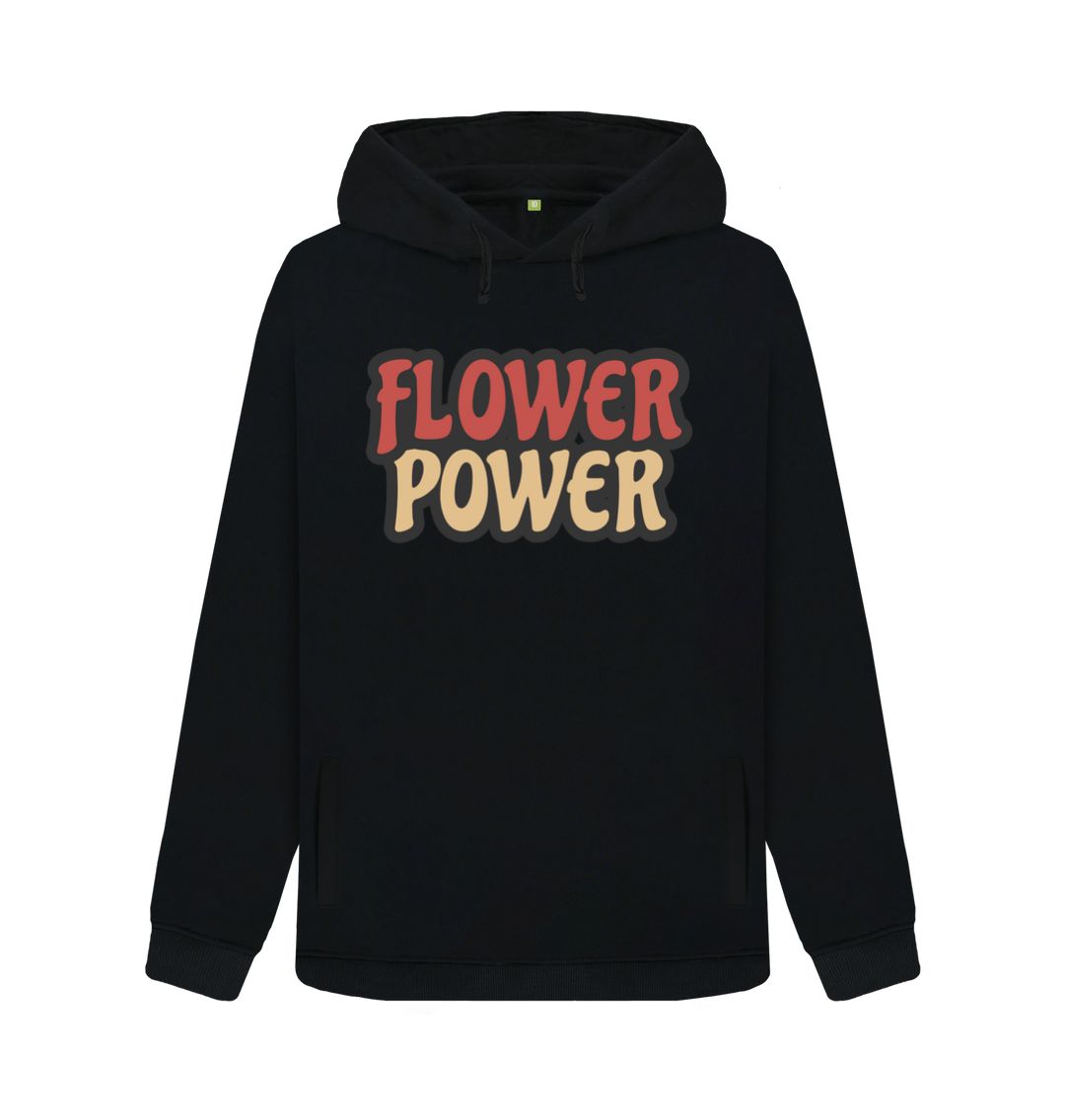 Black Flower Power Pullover Hoody