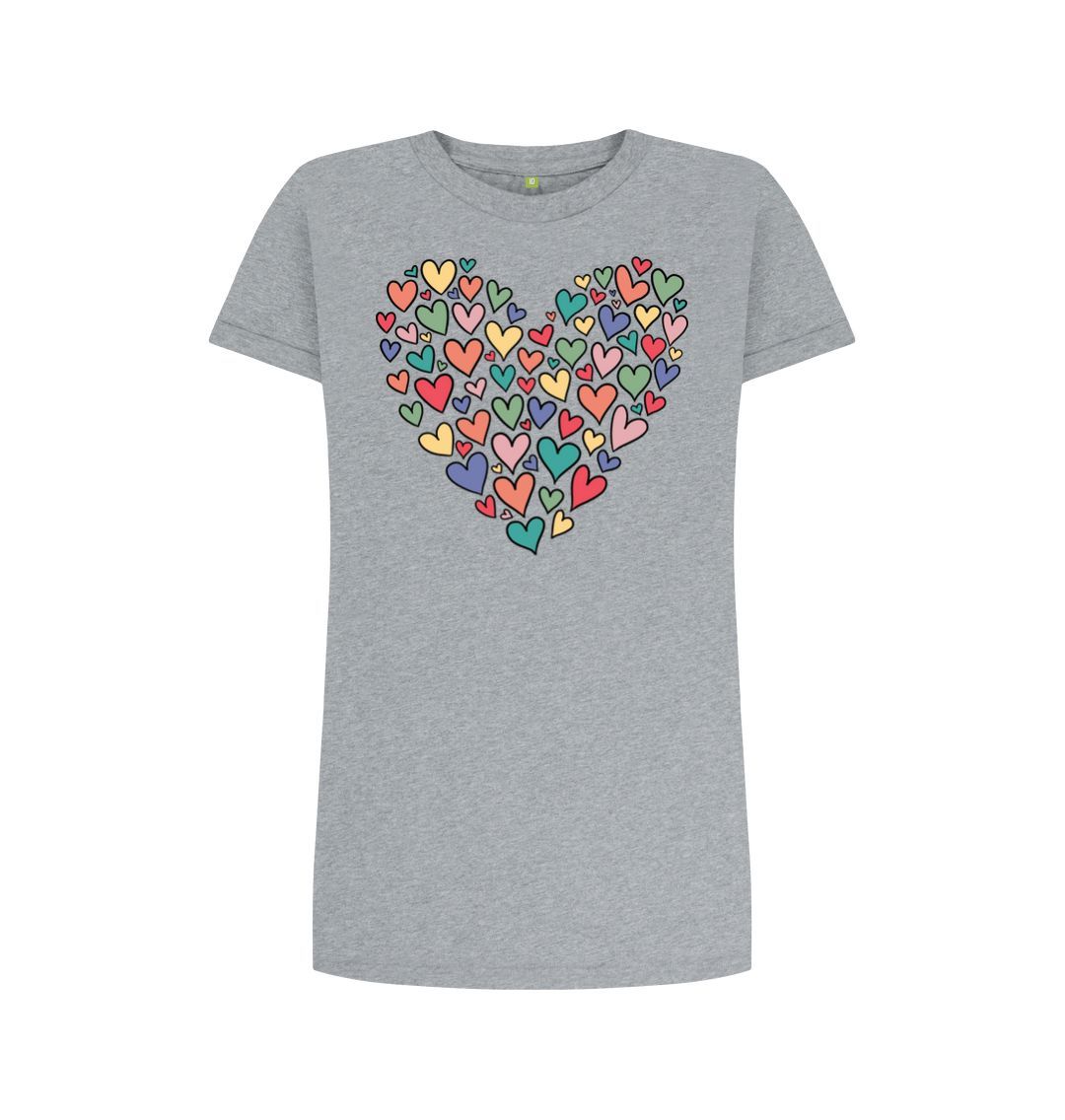 Athletic Grey Many Hearts In A Heart Tee Dress