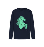 Navy Blue Wild Horse Long Sleeve Tee